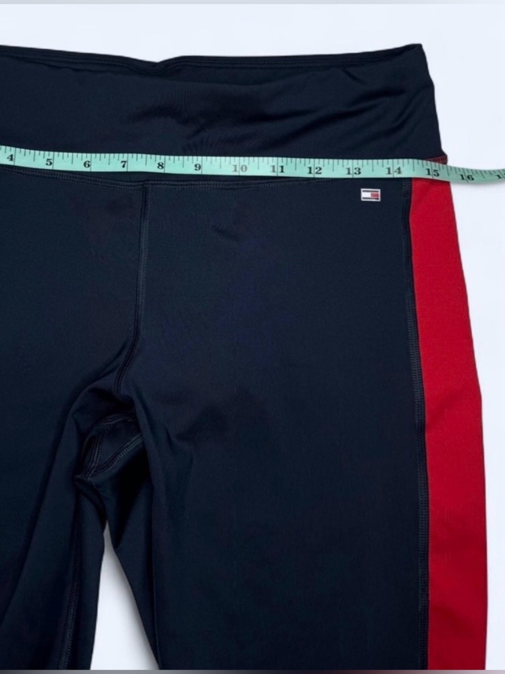NWOT Tommy Hilfiger Women's leggings Navy Blue with White and Red Stripes Large - Picture 7 of 7